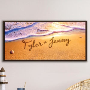 Seaside Romance Personalized Canvas Wall Art