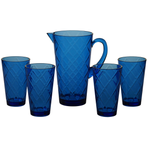 Navy Lattice Acrylic Glassware