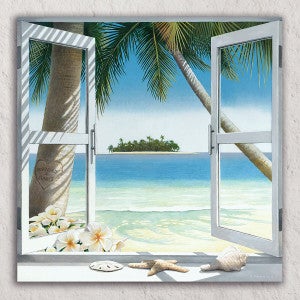 Island Romance Personalized Stretched Canvas Art