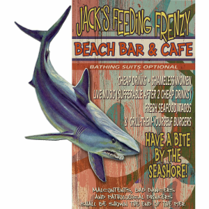 Bar & Cafe Shark Personalized Wood Signs