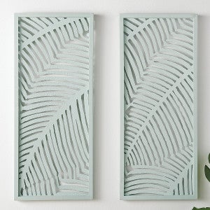 Blue Tropics Palm Wood Wall Art