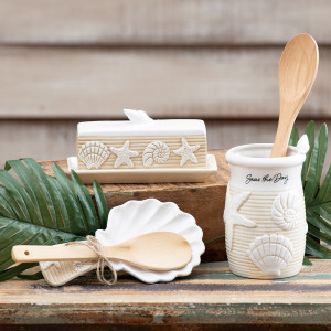 Ivory Shells Ceramic Kitchen Accessories