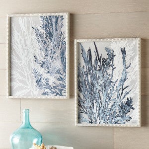 Blue & White Coral Wall Art